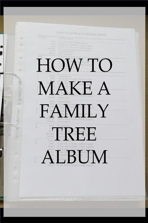 How To Make a Family Tree Album - Family Tree Resources Family Ancestry Project, How To Start A Family Tree, Family History Album Ideas, Family Tree Photo Album Ideas, Family Genology Tree, Family History Scrapbook Ideas, Creating A Family Tree, How To Make A Family Tree Book, Family Tree Album Ideas