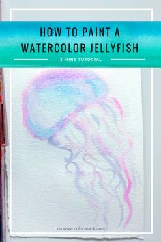 Jellyfish Tutorial, Watercolor Painting Easy, Ocean Art Painting, Watercolor Jellyfish, Jellyfish Painting, Watercolor Supplies, Paint Water, Step By Step Watercolor, Watercolor Birds