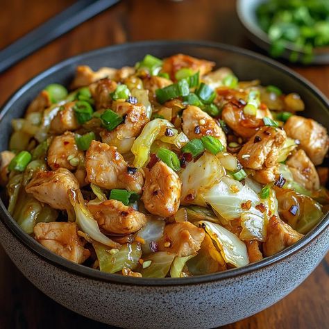 Chinese Chicken Cabbage Stir-Fry – PHUIIS BLOG Cabbage Chicken Stir Fry, Chinese Cabbage Stir Fry, Stir Fried Cabbage Recipes, Chinese Chicken Stir Fry, Asian Sauce Recipes, Pork Stir Fry Recipes, Chicken Cabbage, Cabbage Stir Fry, Chicken And Cabbage