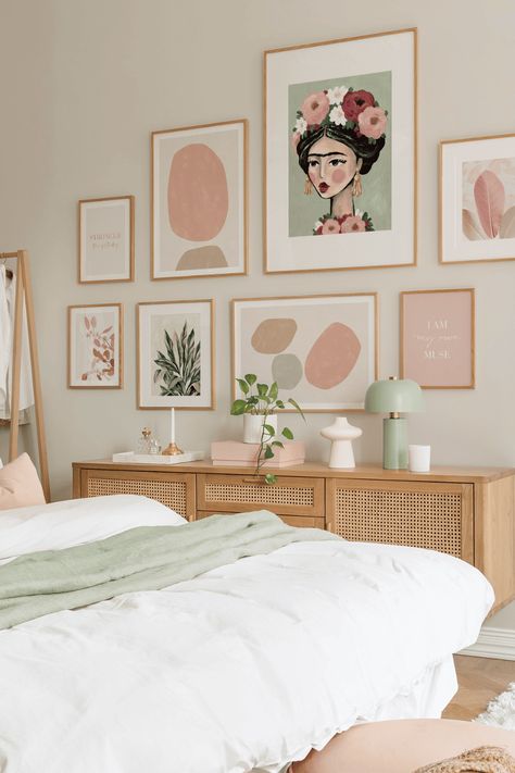 19 Pink and Grey Bedroom Ideas For Adults 15 Pink Bedroom Accessories, Pink Bedroom Walls, Pastel Bedroom, Sage Green Bedroom, Bedroom Wall Colors, Pink Bedrooms, Grey Bedroom, Inspire Me Home Decor, Gray Bedroom