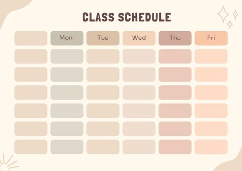 Colorful Muted Class Schedule - Templates by Canva Timetable School, Timetable Design, Timetable Planner, Class Schedule Template, Class Timetable, Timetable Template, School Timetable, Schedule Templates, School Schedule