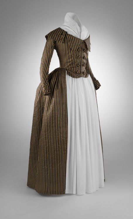 Redingote ca. 1787 From the Metropolitan Museum of Art 90s Gown, 1780s Fashion, Georgian Fashion, 18th Century Dresses, Cape Collar, Historical Costuming, 18th Century Dress, 18th Century Costume, 18th Century Clothing