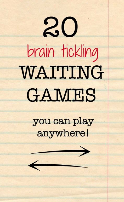 A list of easy and fun brain tickling waiting games for kids. Play these while in line, on road trips, in restaurants, doctor's offices, etc. Mind Video, Play With Kids, Games To Play With Kids, Brain Game, Kid Games, To Do List Printable, Fun Brain, Fun With Kids, Family Fun Games