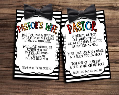 Pastor and Pastor's wife appreciation gift tags each tag measures 4x6" Included will be: 1 PDF file - The PDF file will include two 8.5"x11" sheet with 2 survival kit prints ☆ Please note that no physical item will be sent. Printing is at your own expense *We do not offer Printing Services* For best results, We recommend that you use card stock or a thicker paper for your items. We recommend laminating for long lasting play! - Files are hi-resolution, the listing images here are not. - The files Pastor Appreciation Dinner Decorations, Pastors Wife Survival Kit, Pastor Appreciation Gifts Baskets, Diy Pastor Appreciation Card, Pastors Appreciation Ideas Decoration, Paster Appreciation Ideas, Pastor Appreciation Decoration Ideas, Pastor Appreciation Card Ideas, Pastor Appreciation Ideas For Kids Craft