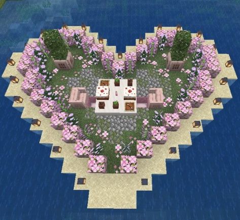 Minecraft Heart, Minecraft Decoration, Rumah Minecraft Sederhana, Bangunan Minecraft, Minecraft Farm, Hello Kitty House, Easy Minecraft Houses, Cool Minecraft Creations, Diy Minecraft