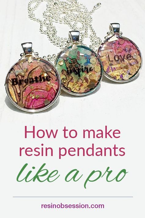 Resin Obsession blog - An {EASY} resin pendant tutorial that will have you making resin pendants like a pro!  Includes step-by-step instructions and supply list. Art Resin Projects, Epoxy Texture, Resin Pendant Tutorial, Diy Resin Jewelry, Mold Art, Resin Crafting, Epoxy Jewelry, How To Make Resin, Resin Artist