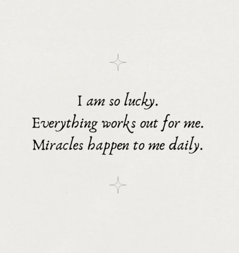 Affirmation Widget Aesthetic, Everything Works Out For Me, I Am So Lucky, Healing Affirmations, Daily Positive Affirmations, Manifestation Board, Miracles Happen, Note To Self Quotes, Positive Self Affirmations