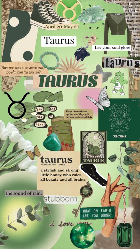 Taurus Aesthetic Wallpaper Iphone, Taurus Phone Wallpaper, Taurus Green Wallpaper, Taurus Green Aesthetic, Green Astrology Aesthetic, Taurus + Core + Aesthetic, Sienna Core, Taurus Vibes, Taurus Aesthetic