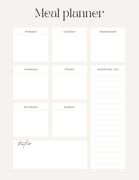 Family Meal Planner Printable Free, Meal Prep Goodnotes, Meal Prep Template Ipad, Good Notes Meal Planner, Meal Plan Outline, Meal Prep Schedule Template, Dinner Planning Weekly Printable, Meal Schedule Template, Meal Planning Sheet