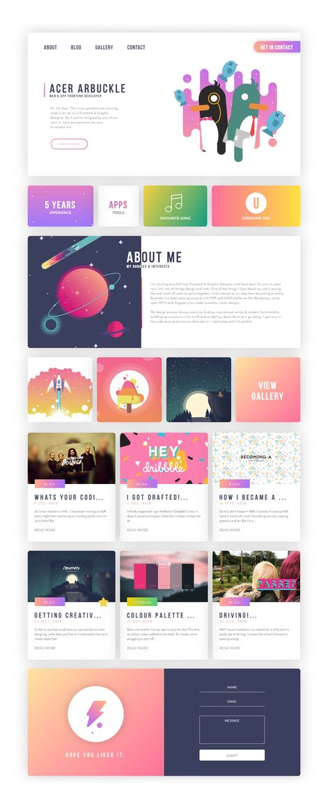 Colorful Portfolio Design, Personal Branding Portfolio, Portfolio Website Ui Design, Ux Designer Portfolio Website, Colourful Web Design, Colourful Website Design, Personal Blog Website Design, Website Portfolio Design Inspiration, Portfolio Website Design Layout