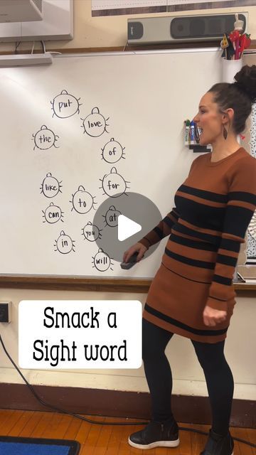 Amanda Tessier on Instagram: "What word will be last?? 🐞 Just a simple way to practice sight words! #kindergarten #sightwords #flyswatter #kindergartenteacher #kindergartenteachers #teacher #teachers #teachersofig #classroomgames" How To Teach Sight Words Kindergarten, Phonics Games Kindergarten, High Frequency Words Kindergarten, Sight Word Wall, Kindergarten Sight Word Games, Spelling Word Practice, Sight Words Kindergarten Activities, Word Study Activities, Maths Worksheet