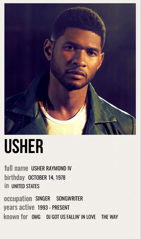 Usher Poster, Usher Wallpaper, Usher Raymond, Polaroid Posters, Music Poster Ideas, Music Album Art, Fav Music, Music Poster Design, Film Posters Vintage