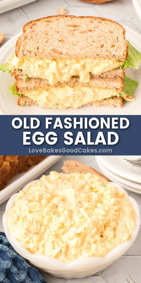 Old Fashioned Egg Salad is a delicious, versatile recipe perfect for sandwiches, salads, and more! Easy, family-friendly, and low-carb! Egg Salad Recipe With Relish, Egg Salads, Homestyle Meatloaf, Egg Salad Recipe Easy, Renal Recipes, Classic Egg Salad Recipe, Egg Salad Sandwich Recipe, Best Egg Salad Recipe, Egg Salad Sandwich