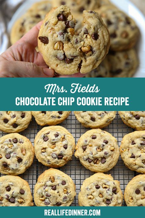 Mrs Fields Cookie Recipe, Cholate Chip Cookies, Betty Crocker Chocolate Chip Cookies, Eggnog Cookie, Mrs Fields Chocolate Chip Cookies, Mrs Fields Cookies, Egg Nog Cookies Recipe, Chocolate Chip Cookie Dough Recipe, Gourmet Chocolate Chip Cookies