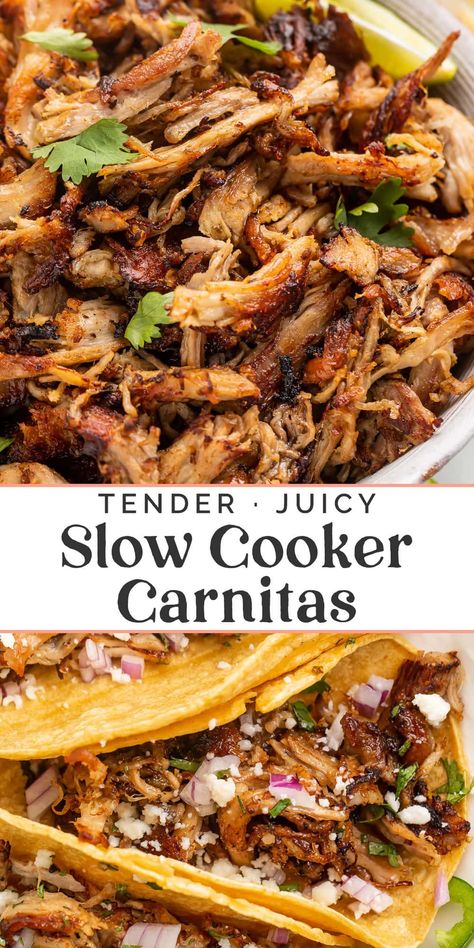 Carnitas Crockpot Tacos, Crockpot Carnitas Tacos, How To Season Pork Loin, Crock Pot Pork Tacos Carnitas, Crock Pot Pork For Tacos, Ranch Pork Loin Crock Pot, Crockpot Pulled Pork Tacos, Pork Shoulder Tacos Crockpot, Chicken Carnitas Crockpot