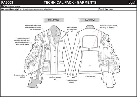 CONVALESCE - Technical Specs :: Behance Technical Drawings Fashion, Cads Fashion, Blazer Technical Drawing, Jacket Technical Drawing, Technical Drawing Fashion, Fashion Technical Drawing, Illustrated Clothing, Technical Flats, Technical Sketch