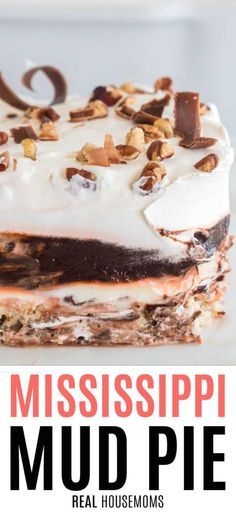 Mississippi Dessert Recipes, Mud Pie Dessert, Easy Cool Desserts For Summer, Summer Chocolate Desserts, Chocolate Mud Pie, Pie With Pecan Crust, Summer Desserts Chocolate, Signature Desserts, Mud Recipe