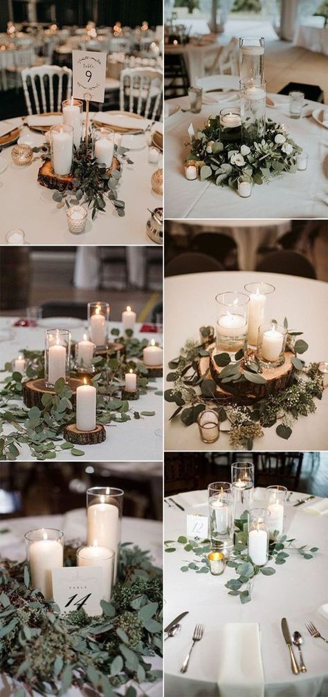 Rustic Wedding Decorations, Wedding Ceremony Ideas, Candles Wedding, Simple Wedding Centerpieces, Candle Wedding Centerpieces, Elegant Candles, Simple Centerpieces, Rustic Wedding Centerpieces, Wedding Table Decorations