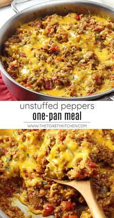 Stuffed Pepper Skillet Lean And Green, Long Grain Rice Recipes Dinners, Ground Beef Red Pepper Recipes, Stuffed Bell Peppers Skillet, Easy Unstuffed Peppers, Recipes With Ground Beef And Peppers, Beef Pepper Rice Bowl, Bellpeppers Dinner Healthy, Ground Beef Steak Recipes