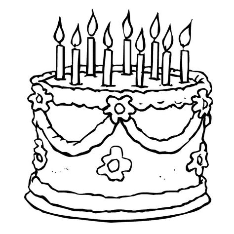 Free Printable Birthday Cake Coloring Pages For Kids Cake Coloring, Happy Birthday Coloring Pages, Cake Drawing, Birthday Coloring Pages, Activity Sheets For Kids, Beautiful Birthday Cakes, Fancy Nancy, Cool Birthday Cakes, Cartoon Coloring Pages