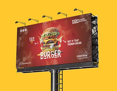 Food Billboard, Burger Order, Billboard Advertising, Billboard Design, Graphic Design Adobe, Food Styling, Adobe Photoshop, Adobe Illustrator, Illustrator