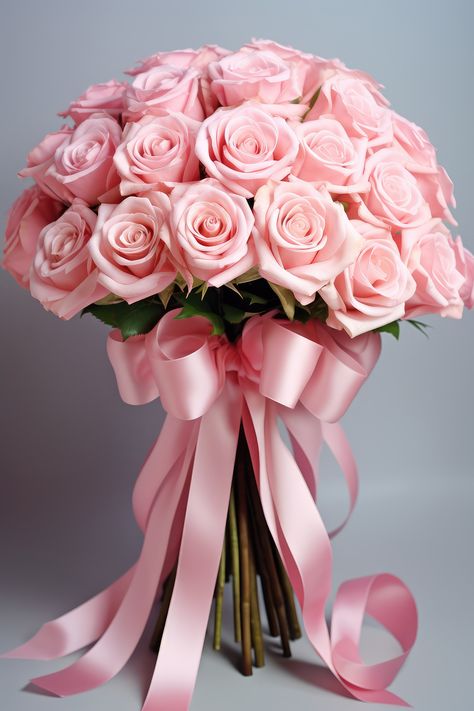 Bouquet of roses Beautiful Love Flowers, Pink Flower Bouquet, Birthday Flowers Bouquet, Luxury Flower Bouquets, Rose Flower Pictures, Pink Rose Bouquet, Bouquet Of Roses, Beautiful Flowers Photos, Flower Arrangements Simple