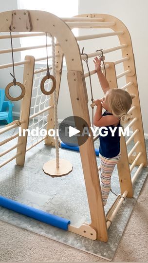 26K views · 1.6K reactions | Currently on SALE!! This whole site is currently marked down! They have an array of Swedish climbing walls, to rockers, and indoor play gyms. Comment GYM below and make sure you’re following us so I can send you the link! ⬇️

I have my eye on the 4-in-1 wooden Swedish wall for our next purchase! 

#toddler #toddleractivities #toddlerplay #indoorplay #sensoryplay #blw #blwideas #heathy #movement #kids | Ashley Zimmerman | Healthy Family Recipes | storiesofanewmom · Original audio Play Gym For Kids, Toddler Climbing Wall, Indoor Play Gym, Toddler Jungle Gym, Kids Indoor Gym, Kids Jungle Gym, Craft Games, Climbing Wall Kids, Kids Climbing Frame