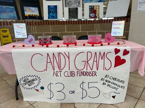 Fundraiser Ideas High School, Art Club Fundraising Ideas, High School Valentines Day Ideas, Rotary Club Ideas Events, Candygram Ideas Fundraiser, Prom Fundraiser Ideas, Valentines Grams Fundraiser, Student Fundraising Ideas, Ideas For Student Council Activities