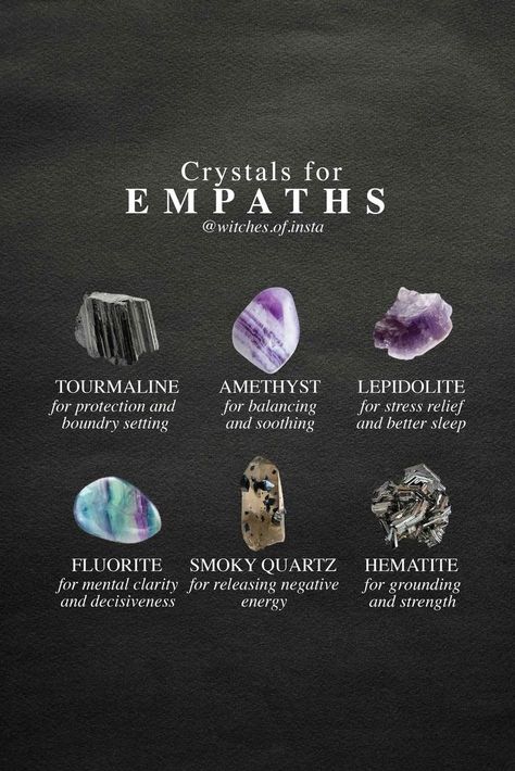 Empath Witch, Witch Holidays, Crystals For Empaths, Crystal Identification, Witch Life, Empath Abilities, Crystal Healing Chart, Healing Crystals For You, Witch Tips