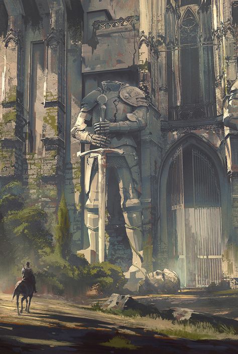 The Old Gate by Jedd Chevrier Concept Art Landscape, Heroic Fantasy, Art Watch, 다크 판타지, Fantasy City, Fantasy Setting, Fantasy Places, Fantasy Art Landscapes, Fantasy Concept Art