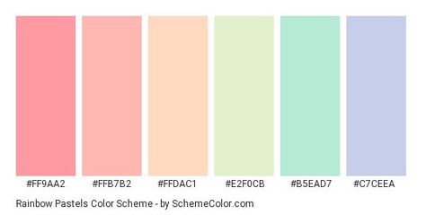 Pastel rainbow colors Pastel Rainbow Color Pallete, Pastel Orange Colour Palette, Microsoft Color Palette, Sherbert Color Palette, Colorful Pastel Color Palette, Pantone Pastel Palette, Rainbow Pastel Color Palette, 6 Colors Palette, Google Color Palette