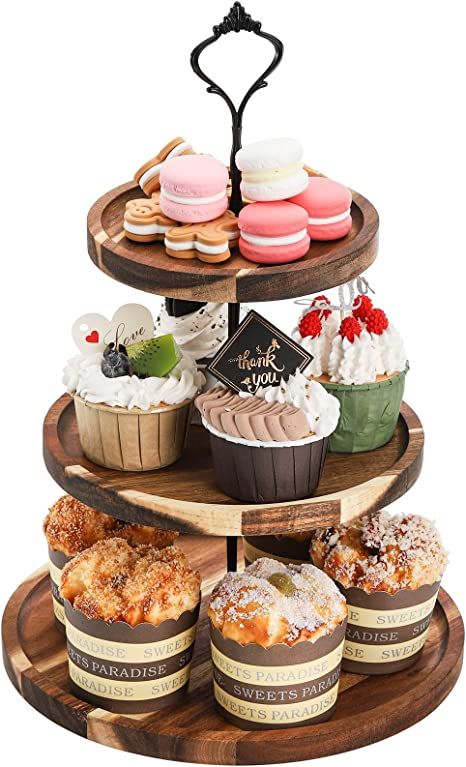 Tiered Dessert Tray, Tier Cupcake Stand, Wood Cupcake Stand, 3 Tier Cupcake Stand, Tiered Dessert Stand, Rustic Cupcakes, Pastry Stand, Birthday Tea Party, Cupcake Tiers Stand