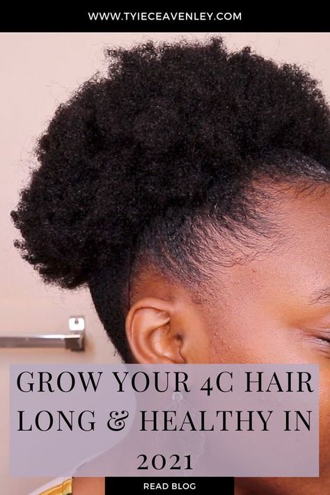 How To Grow Natural Hair Black Women, Growing 4c Natural Hair, Long 4c Natural Hair, Modern Mohawk, Hair Long Healthy, Natural Hair Long, Black Hair Afro, Natural Hair Care Routine, Natural Hair Routine