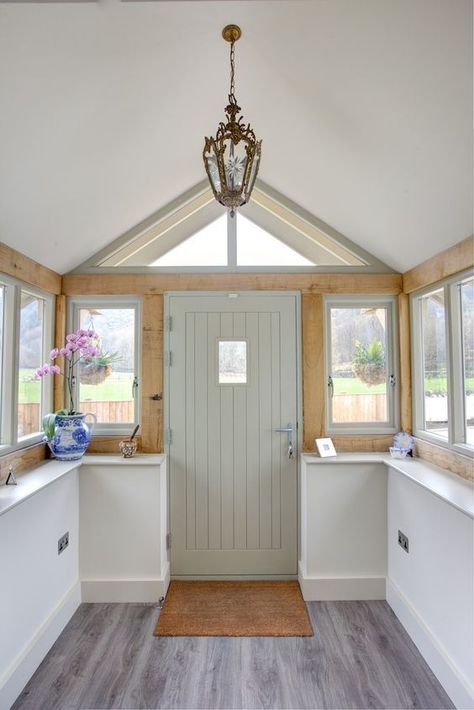 Oak Framed Porch | Castle Ring Oak Frame: Hot Tub Privacy, Open Porch, Porch Extension, Porch Interior, Cottage Porch, Building A Porch, Front Porch Design, Front Door Porch, White Door