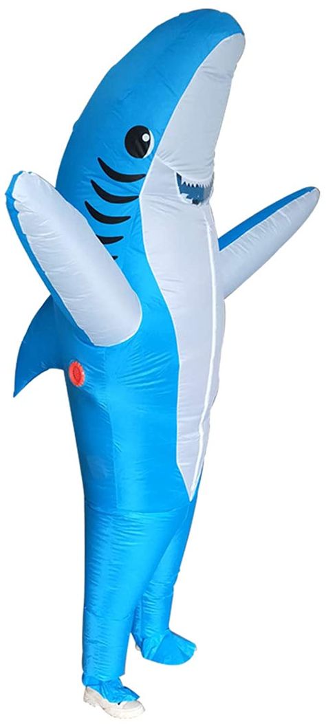 Inflatable Halloween Costumes, Inflatable Shark, Shark Costume, Shark Costumes, Inflatable Costumes, Halloween Inflatables, Costume For Halloween, Vintage Halloween Decorations, Blue Shark