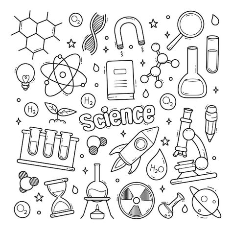 Science Doodles Easy, Study Doodle Art, Science Projects Drawings, Cute Physics Doodles, Science Drawing Ideas Art Projects, Stem Doodles, Study Doodles Drawings, Science Drawings Easy, Doodle For Journal