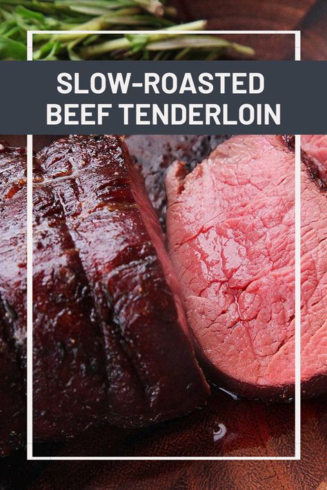 Slow-Roasted Beef Tenderloin Recipe | Roasted beef tenderloin dries out easily if it's not cooked properly. Our method yields a nicely browned crust, an ultra-tender center, and perfectly pink meat from edge to edge.	  #holidays #christmas #christmasrecipes #christmasinspo #seriouseats #recipes Slow Roasted Beef Tenderloin, Perfect Beef Tenderloin, Beef Tenderloin Recipe, Whole Beef Tenderloin, Beef Loin, Beef Tenderloin Recipes, Beef Tenderloin Roast, Roasted Beef, Tenderloin Roast