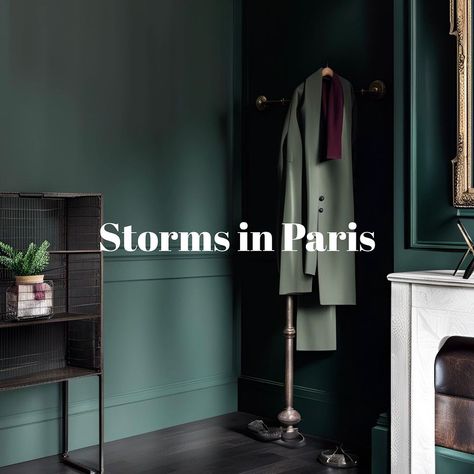 tonester | Storms in Paris (re-release). The Final Color for The Residence of Oliver Bianco. Oct 13th | Instagram Tonester Paints, Storms In Paris, Paris Bedrooms, Moody Bathrooms, Navy Blue Paint, Wool Wall Hanging, Colour Therapy, Staircase Ideas, House Color Palettes