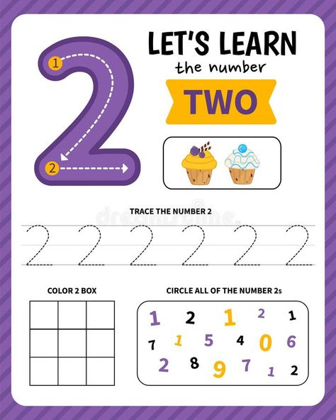 Illustration about Kids learning material. Worksheet for learning numbers. Number 2. Illustration of book, elementary, flash - 150496665 Number 2 Worksheet, Kids Learning Numbers, Learning Numbers Preschool, The Number 2, Learning Alphabet, Kindergarten Worksheets Sight Words, Kids Worksheets Preschool, Learning English For Kids, Learning Worksheets