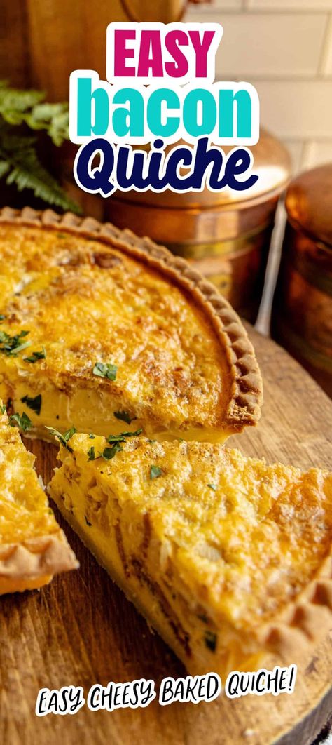 Bacon Cheese Quiche - breakfast #breakfast Bacon Cheese Quiche, Savory Quiche, Bacon Quiche Recipe, Bacon And Cheese Quiche, Cheese Quiche Recipe, Easy Zucchini Bread, Delicious Quiche, Easy Quiche, Quiche Recipes Easy