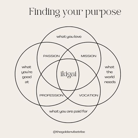 Philosophy About Self, Find Your Passion Aesthetic, How To Live A Fulfilling Life, Socialising Aesthetic, Ikigai Symbol, Vision Board Purpose, Ikigai Aesthetic, Japanese Ikigai, Purpose Tattoo