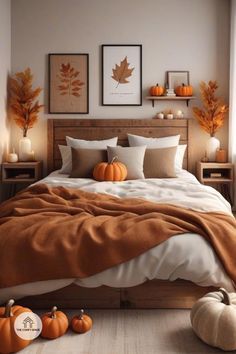 Minimal Fall Bedroom Decor, Autumn Colour Bedroom Ideas, Seasonal Bedroom Ideas, Fall Dresser Decor Bedroom, Fall Bedroom Refresh, White Fall Bedroom Decor, Bedroom Fall Decorations Cozy, Comfy Fall Bedroom, Fall Decor Ideas For Bedroom Cozy