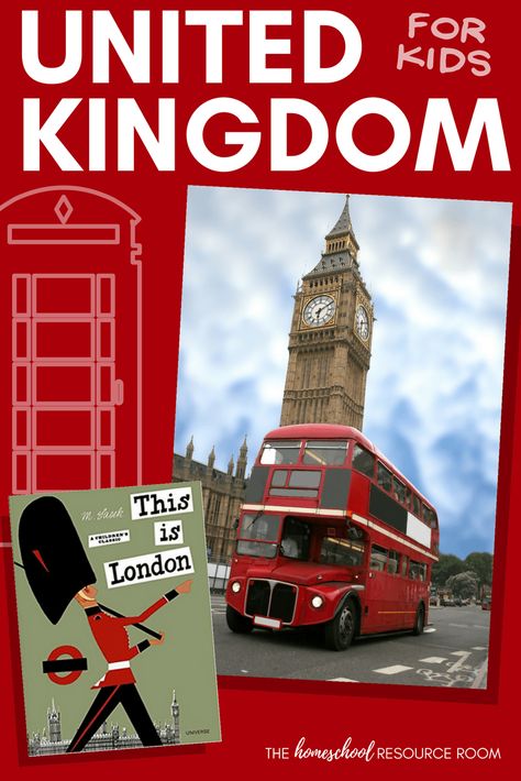 United Kingdom for kids! A unit study to learn all about England, Ireland, Scotland, and Wales! Appropriate for kindergarten and elementary grades. London With Kids, Geography Activities, Country Studies, Geography For Kids, American History Lessons, Culture Day, Teaching Geography, Resource Room, Around The World In 80 Days