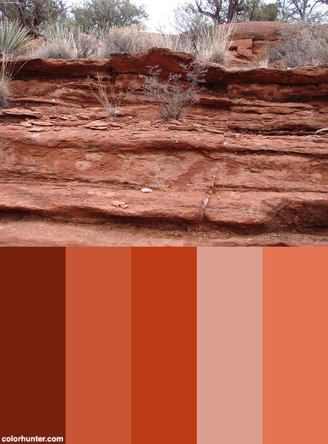 Sedona Color Scheme from colorhunter.com Sedona Color Palette, Southwest Color Palette, Arizona Bedroom, Southwestern Color Palette, Western Colors, Red Color Pallets, Drywall Texture, Color Harmonies, Southwest Colors