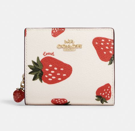 Coach Wallets, Snap Wallet, Wild Strawberry, Backpack Keychains, Cute Wallets, Girly Bags, Strawberry Print, Coach Wallet, Pretty Bags