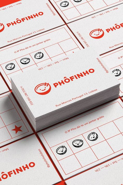 Restaurant Card Design, Buissness Cards, Fun Business Card, Fun Business Card Design, Pho Restaurant, Loyalty Card Design, Restaurant Card, Business Card Gallery, Cafe Cards