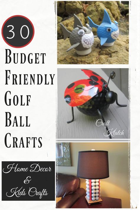 Crafts With Golf Balls, Create Budget, Diy Golf, Golf Crafts, Budget Friendly Home Decor, Recycling Crafts, Golf Ball Crafts, Reuse Ideas, Golf Diy