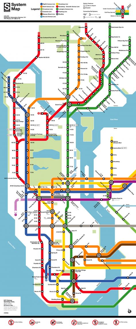 Know the lines and stops: New York City Subway Map. $2.50 per ride or If you’re buying more than 13 individual Metro fares on your trip, buy a 7 day unlimited pass for $30 Dc Metro Map, Metro Nyc, New York Noel, Nyc Subway Map, New York City Subway, Transit Map, Metro Map, New York Vacation, Nyc Baby