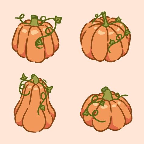 Pumpkin Art Reference, Fall Kawaii Art, Cozy Fall Drawings, Cute Pumpkin Drawing Ideas, Cute Pumpkin Drawing Simple, Pumpkin Patch Doodle, October Aesthetic Drawing, Cute Things To Draw Halloween, Aesthetic Pumpkin Drawing