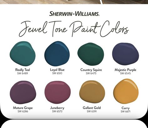 Jewel Toned Home Interior, Jewel Toned Accent Wall, Jewel Tone Vintage Bedroom, Jewel Tone Cottage, Curry Paint Color, Boho Living Room Jewel Tones, Jewel Tones Bathroom, Jewel Color Scheme, Boho Jewel Tone Living Room